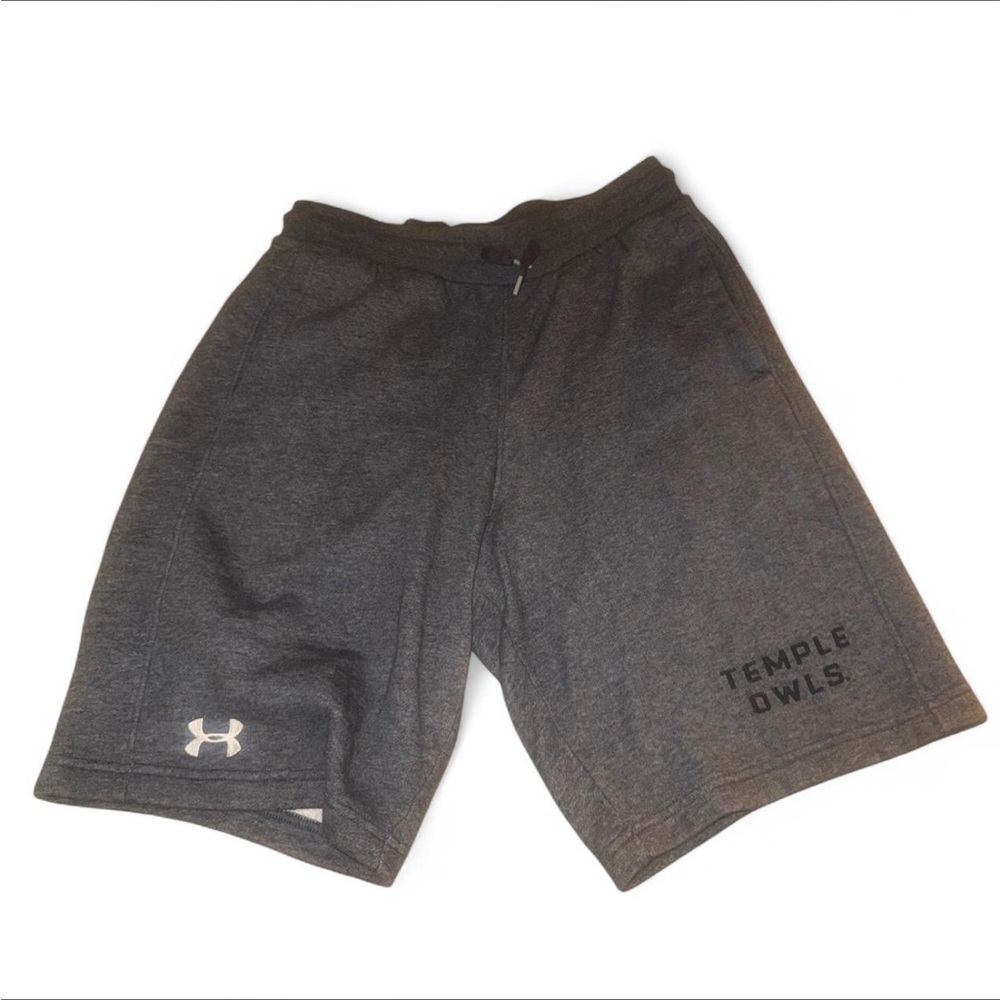 Under Armour Men’s Charcoal Gray Athletic Shorts with Temple Owls Logo